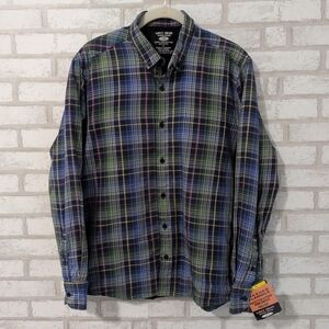 Grit Iron Work Wear Jacket Mens Medium Blue Fleece Sherpa Flannel Shacket NWT